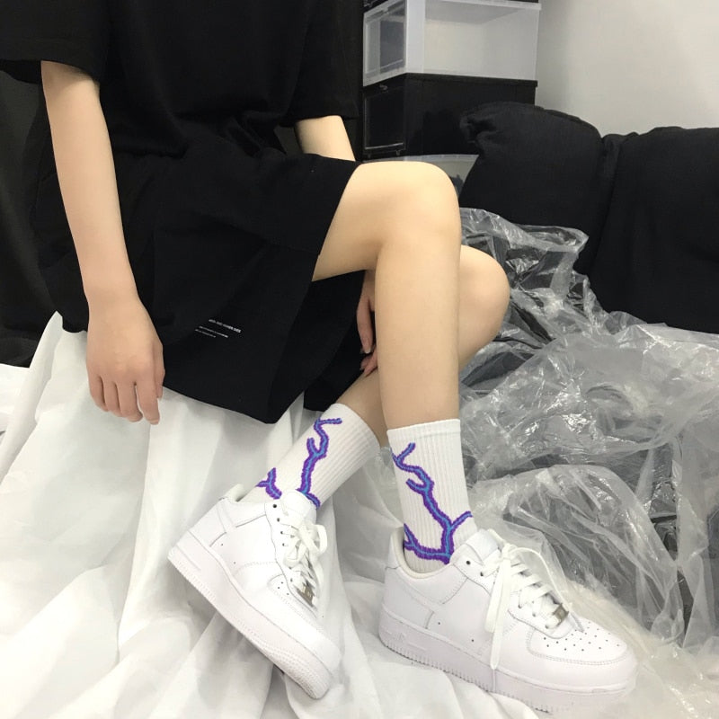 Korean Hip Hop Style Skateboard Long Socks