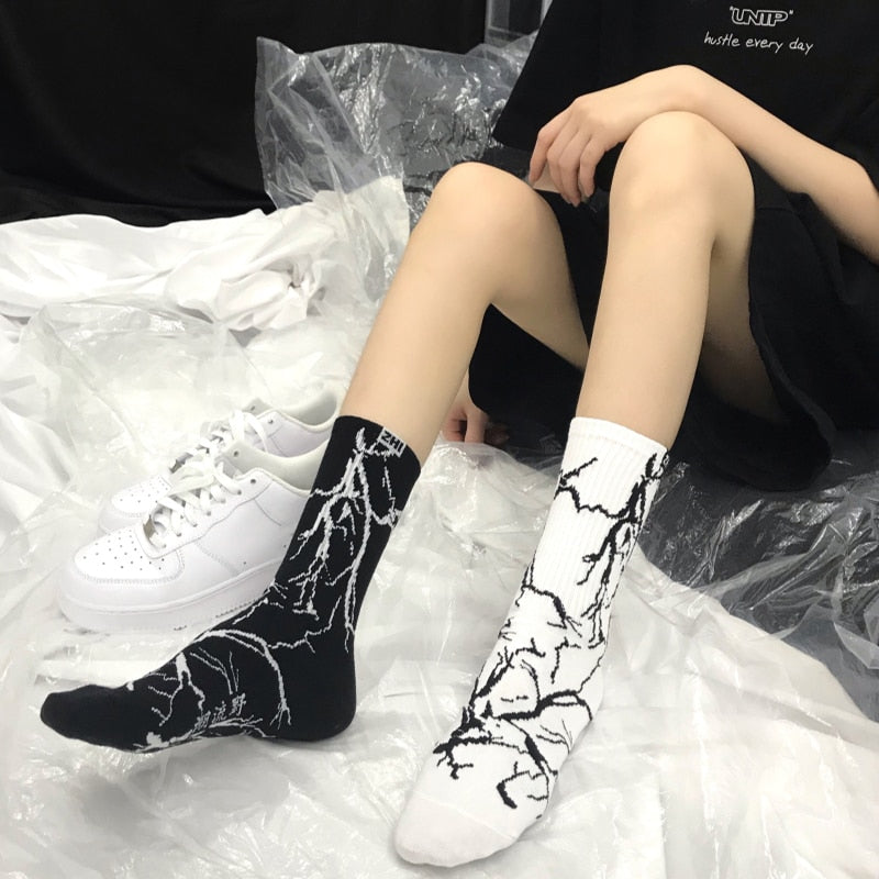 Korean Hip Hop Style Skateboard Long Socks