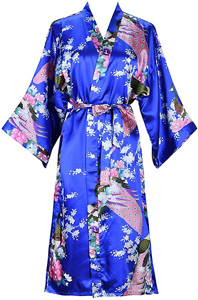 Silk Satin Floral Bathrobe Dressing