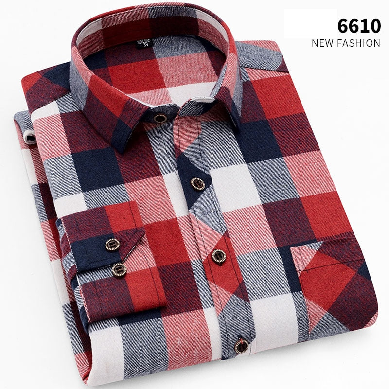 Smart Casual Men's Flannel Plaid Shirt