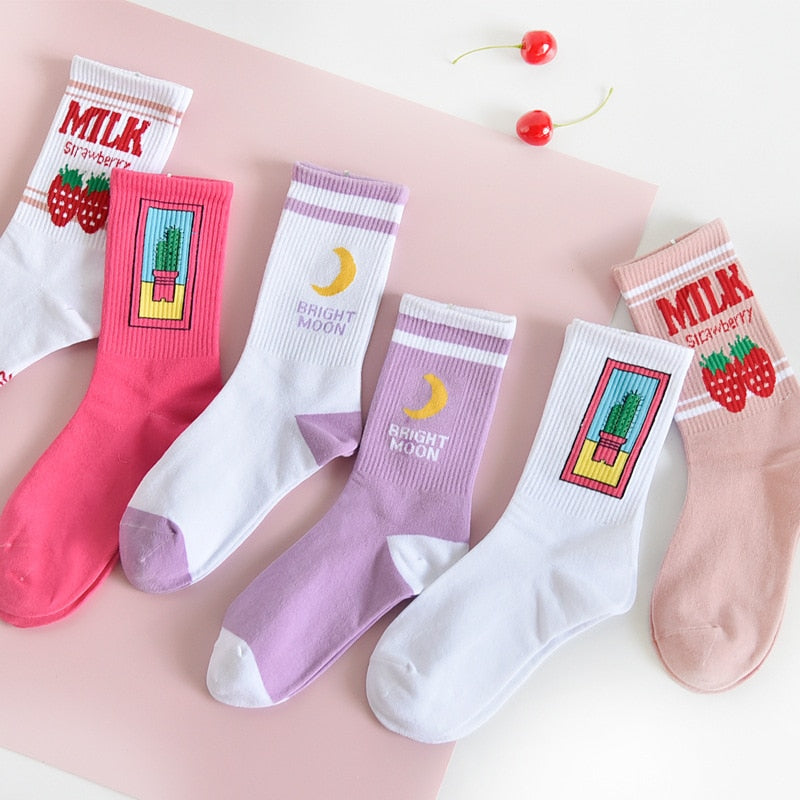 Japanese Cotton Colorful Kawaii  Cute Socks