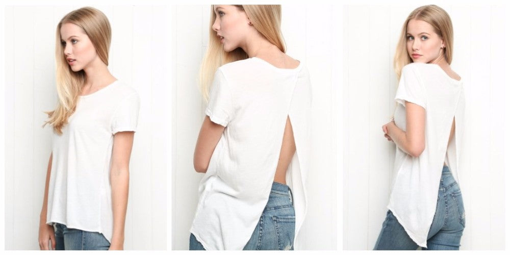 Soft Back Slit Pullover Tee