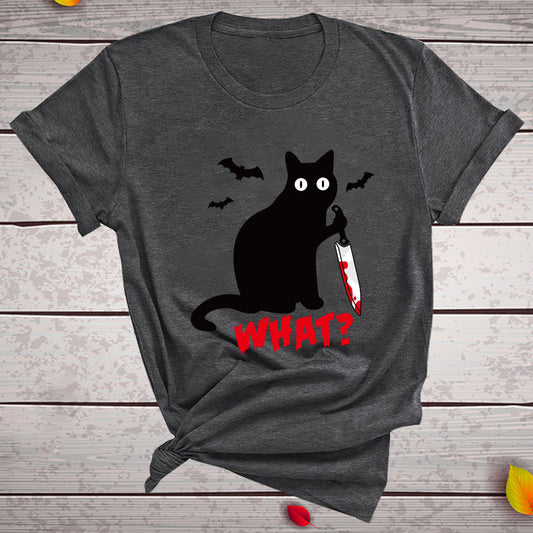 Cat What? Murderous Cat with Knife Tees