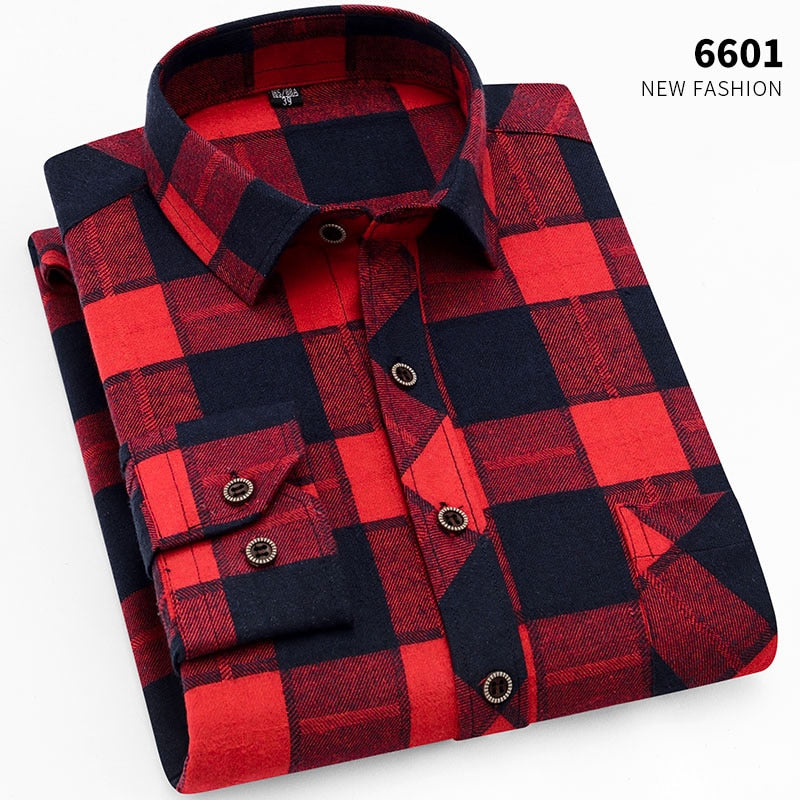 Smart Casual Men's Flannel Plaid Shirt