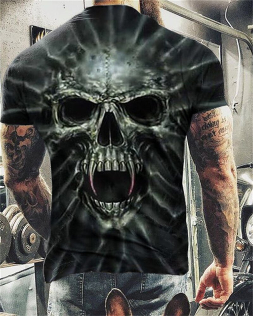 Horror Skull 3D Print Men's T-Shirt