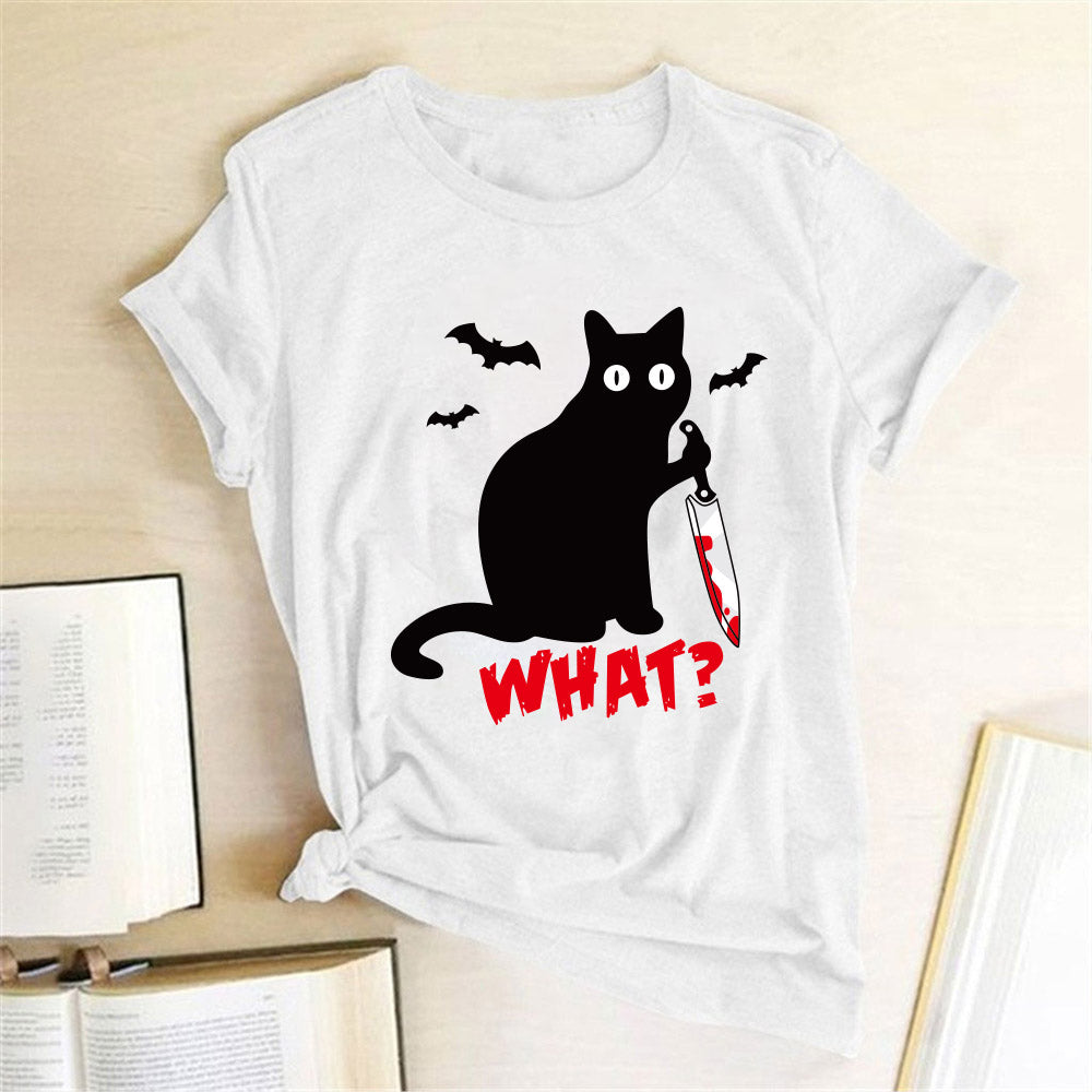 Cat What? Murderous Cat with Knife Tees