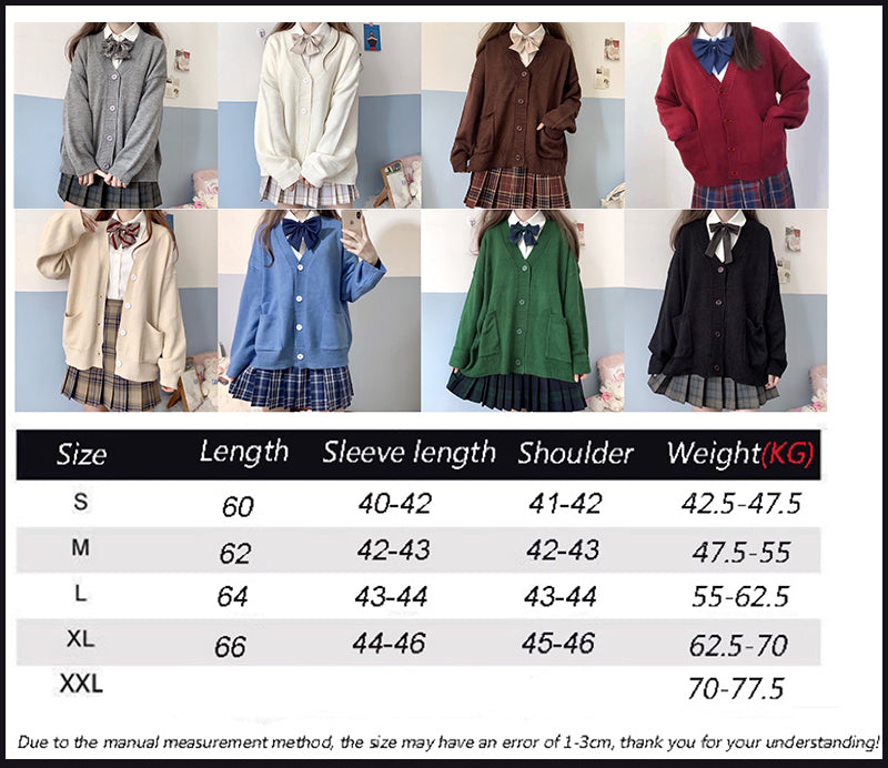 Japan School V-neck Cotton Knitted Sweater