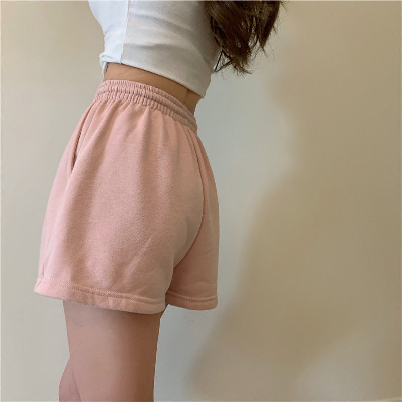 Solid Summer Drawstring Shorts