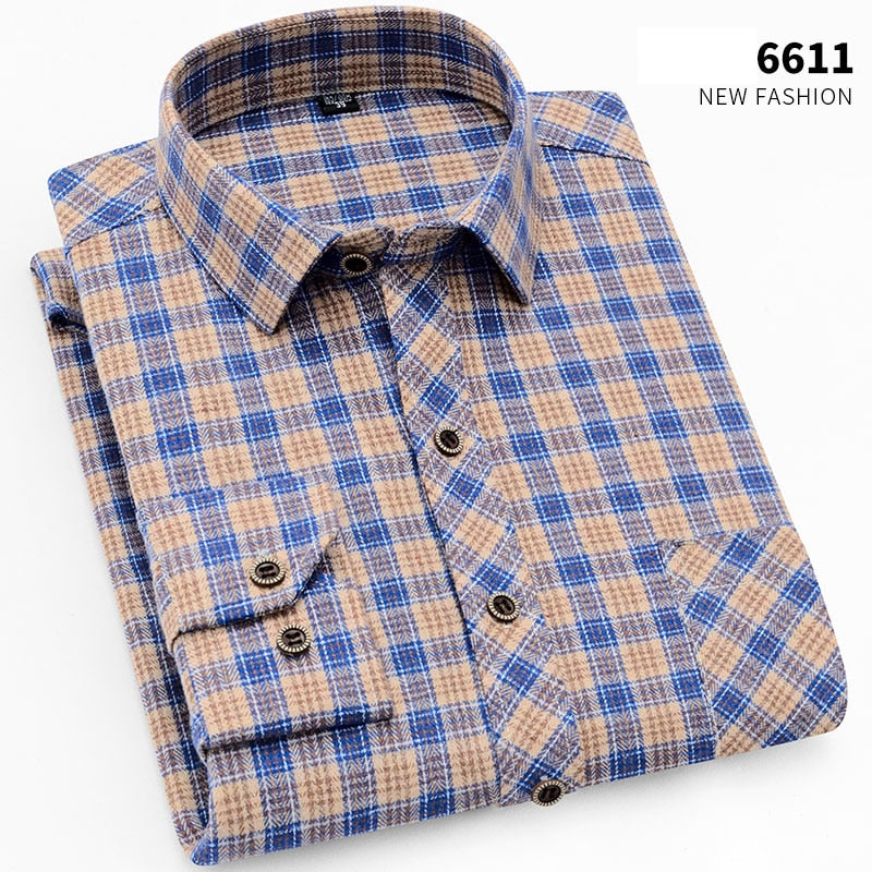 Smart Casual Men's Flannel Plaid Shirt