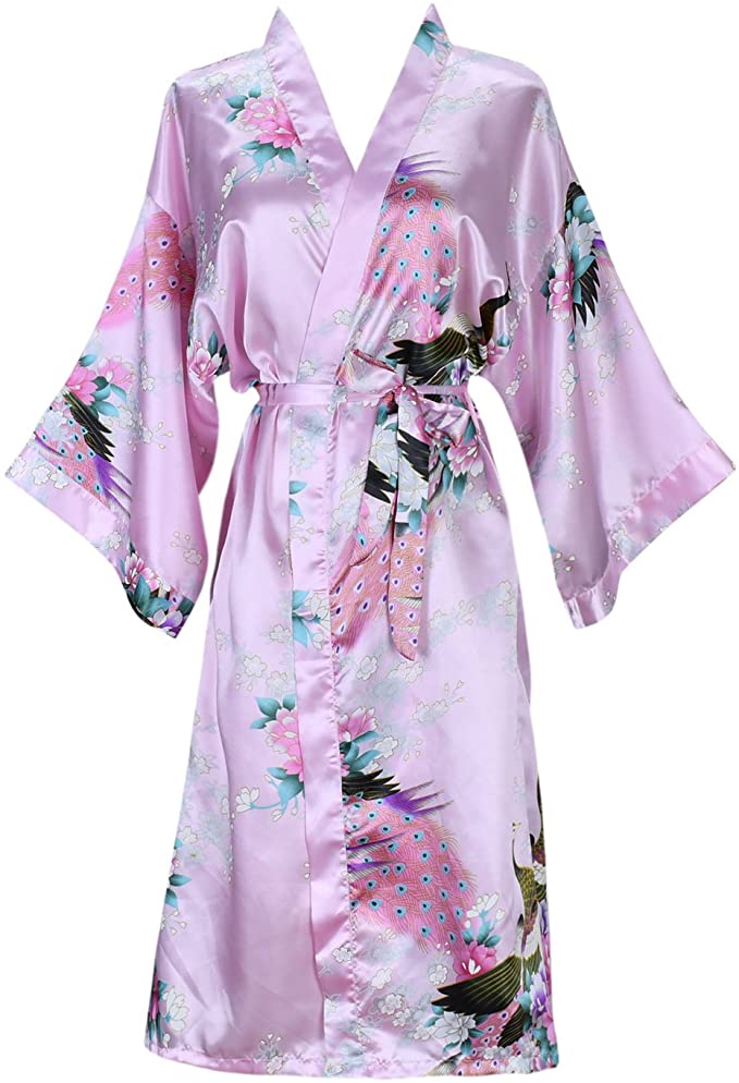 Silk Satin Floral Bathrobe Dressing