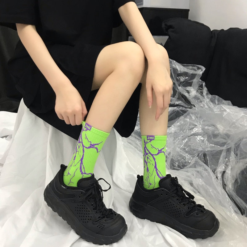 Korean Hip Hop Style Skateboard Long Socks