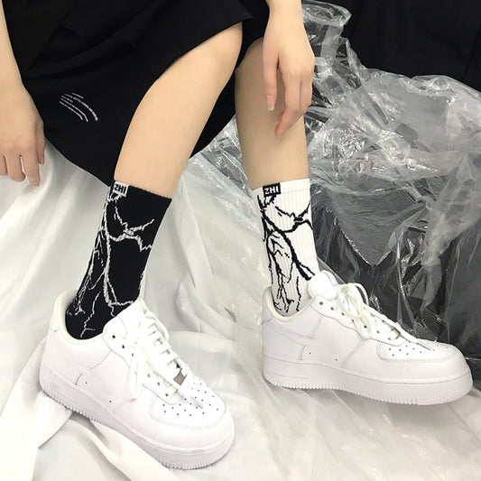 Korean Hip Hop Style Skateboard Long Socks