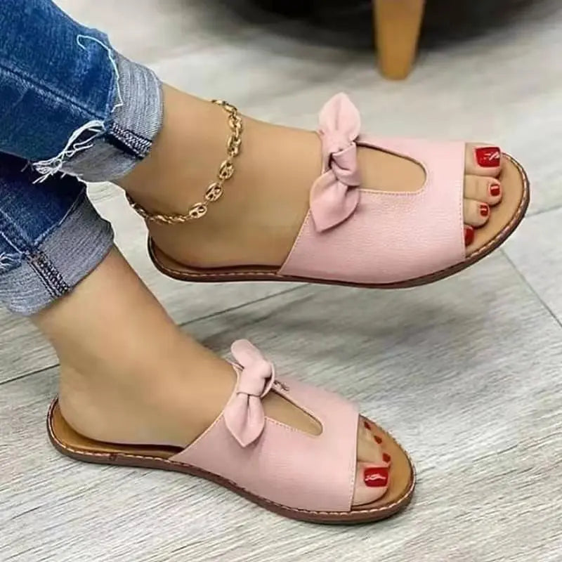 Gold Bowknot Sandals