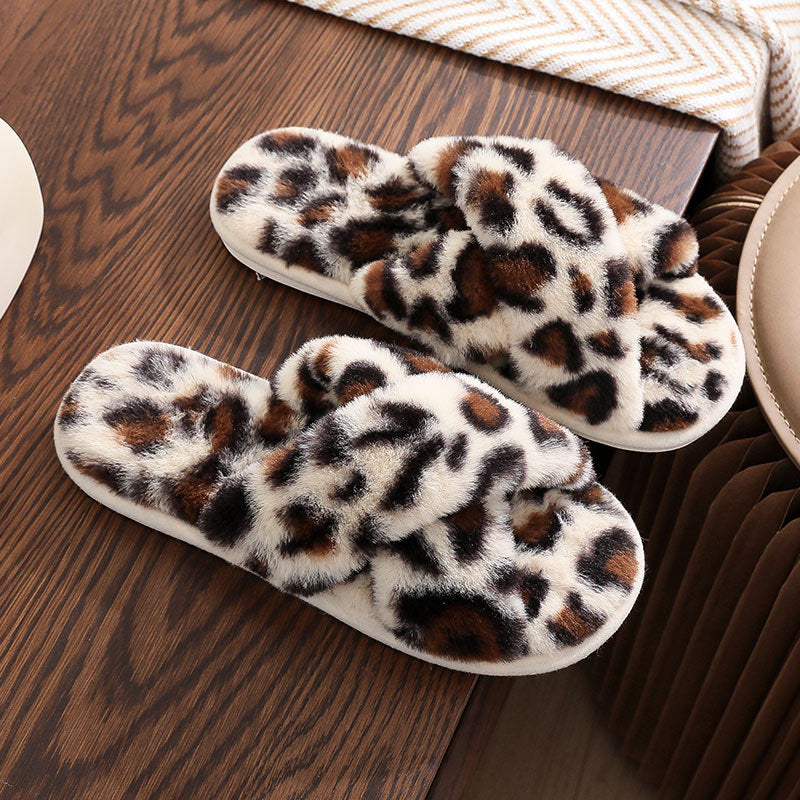 Indoor Cross Plush Slippers