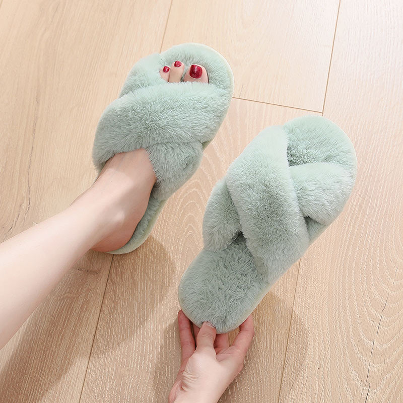 Indoor Cross Plush Slippers