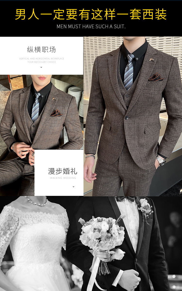 Men Professional Business 3-piece Suit