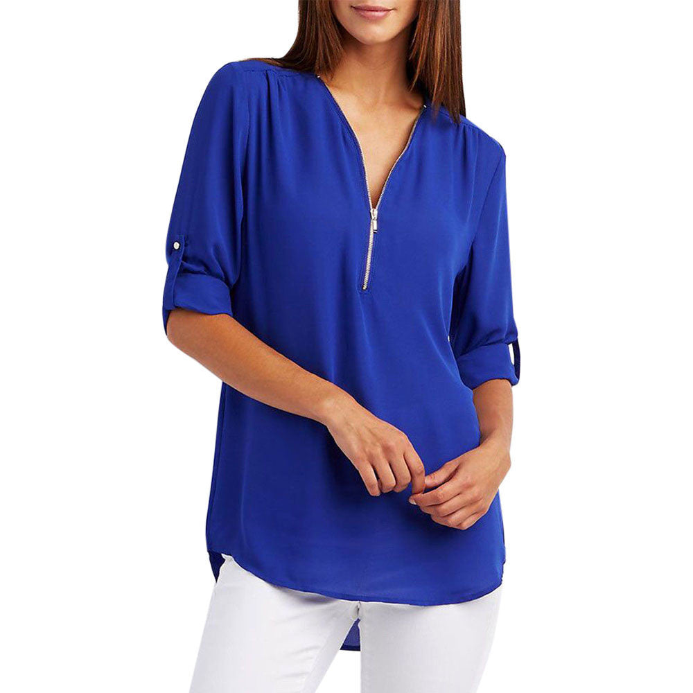 Cross-border European V-neck Shirt