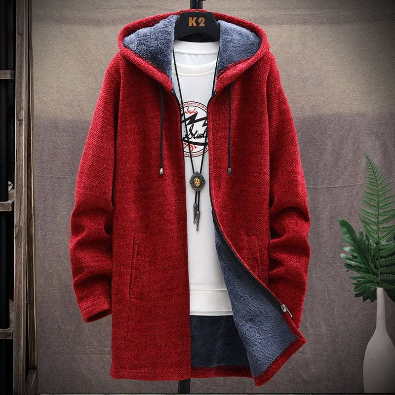 Male Slim Autumn Winter Long Coat Jacket Outerwear