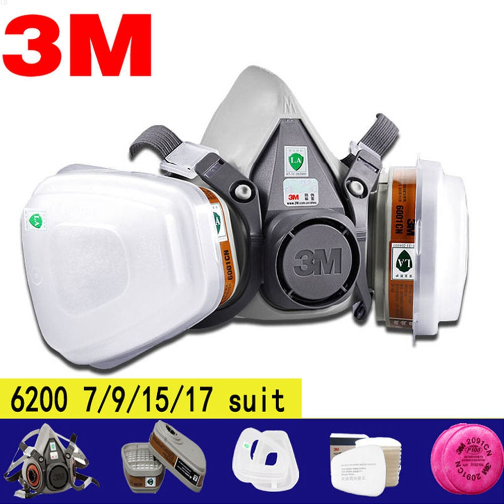 3M 6200 Series Half Face Respirator Mask