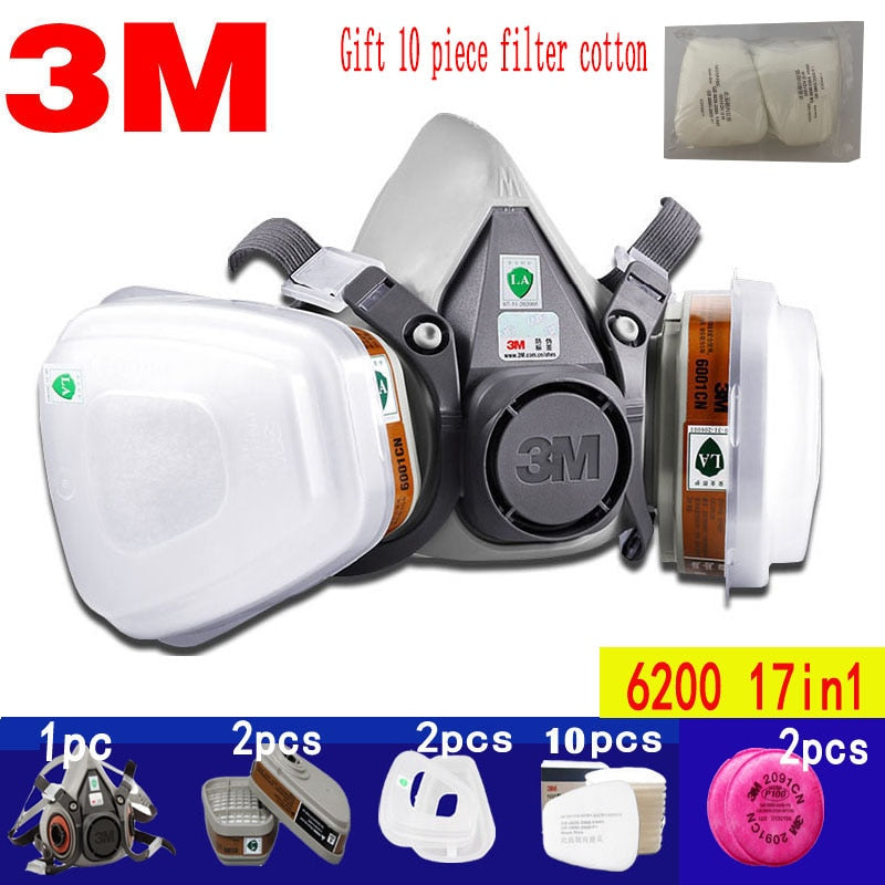 3M 6200 Series Half Face Respirator Mask