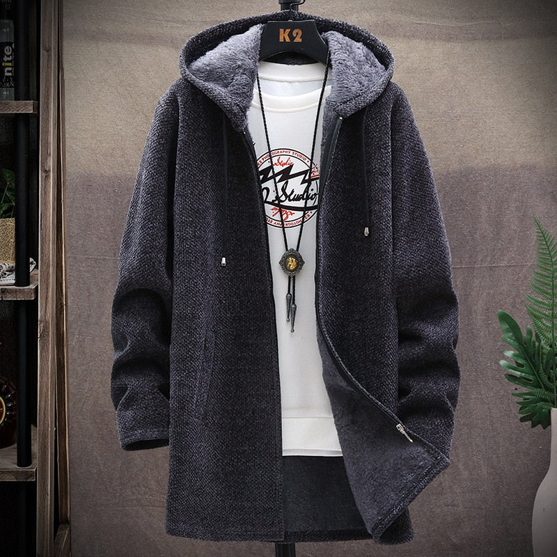 Male Slim Autumn Winter Long Coat Jacket Outerwear