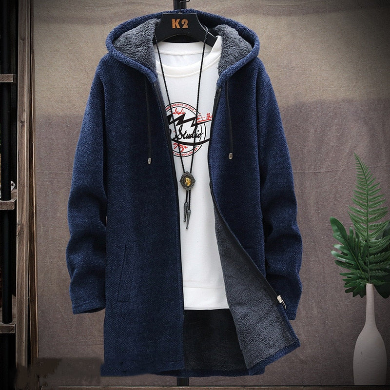 Male Slim Autumn Winter Long Coat Jacket Outerwear