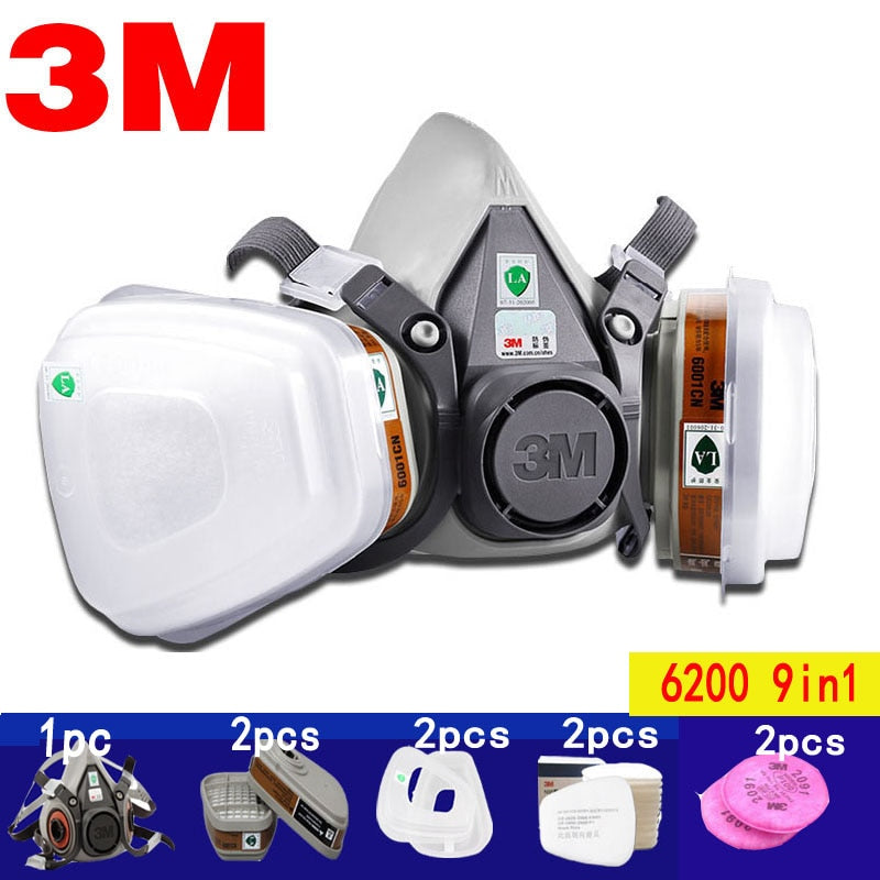 3M 6200 Series Half Face Respirator Mask